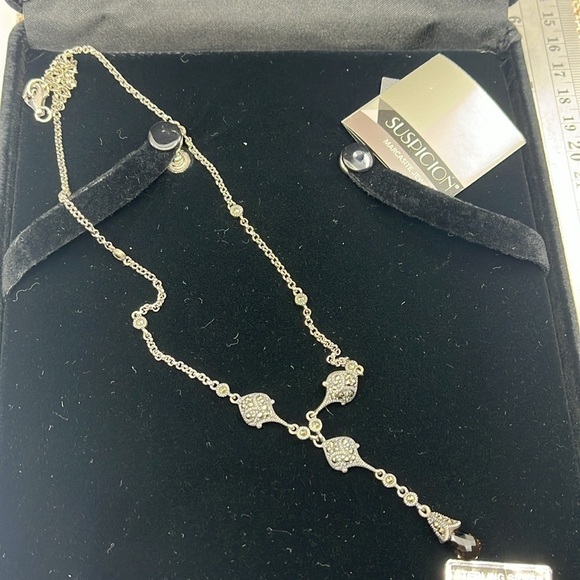 Vintage Sparkle ✨ Suspicion 925 Silver & Marcasite Elegance Necklace 🖤 - Picture 10 of 13